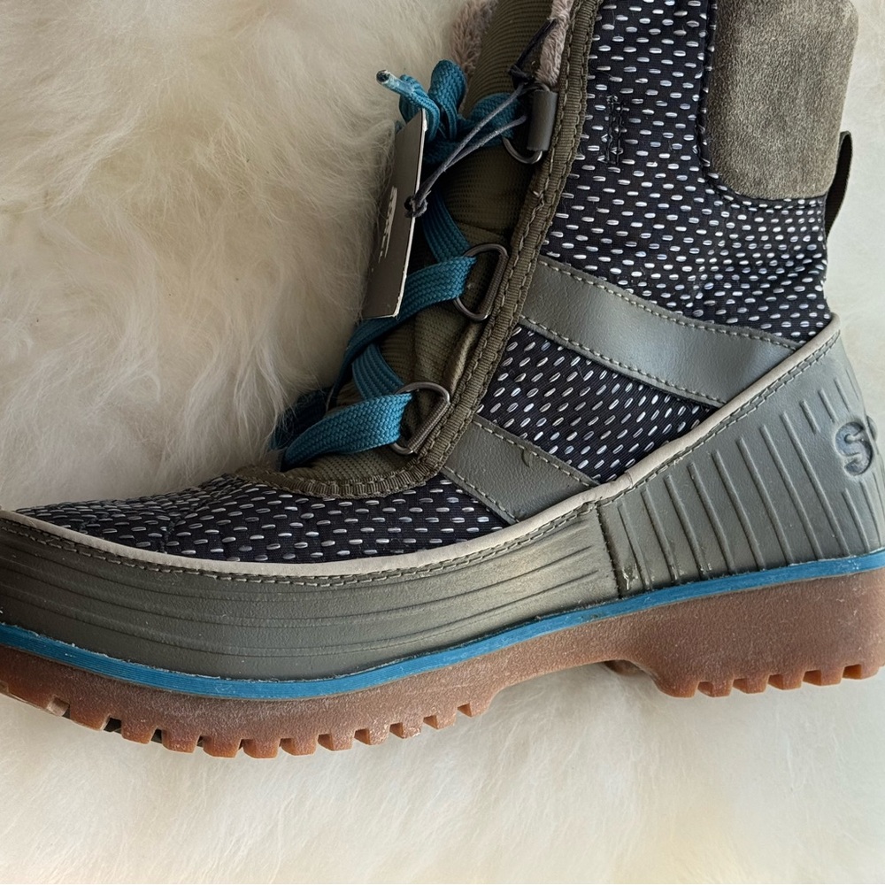 NEW Sorel Tivoli II Green Teal Waterproof Winter Lace Up Boots Women Size 7.5 - Picture 8 of 11
